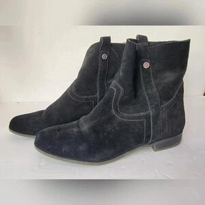 Frye & Co Sarah Shortie Black Suede Boots Size 10